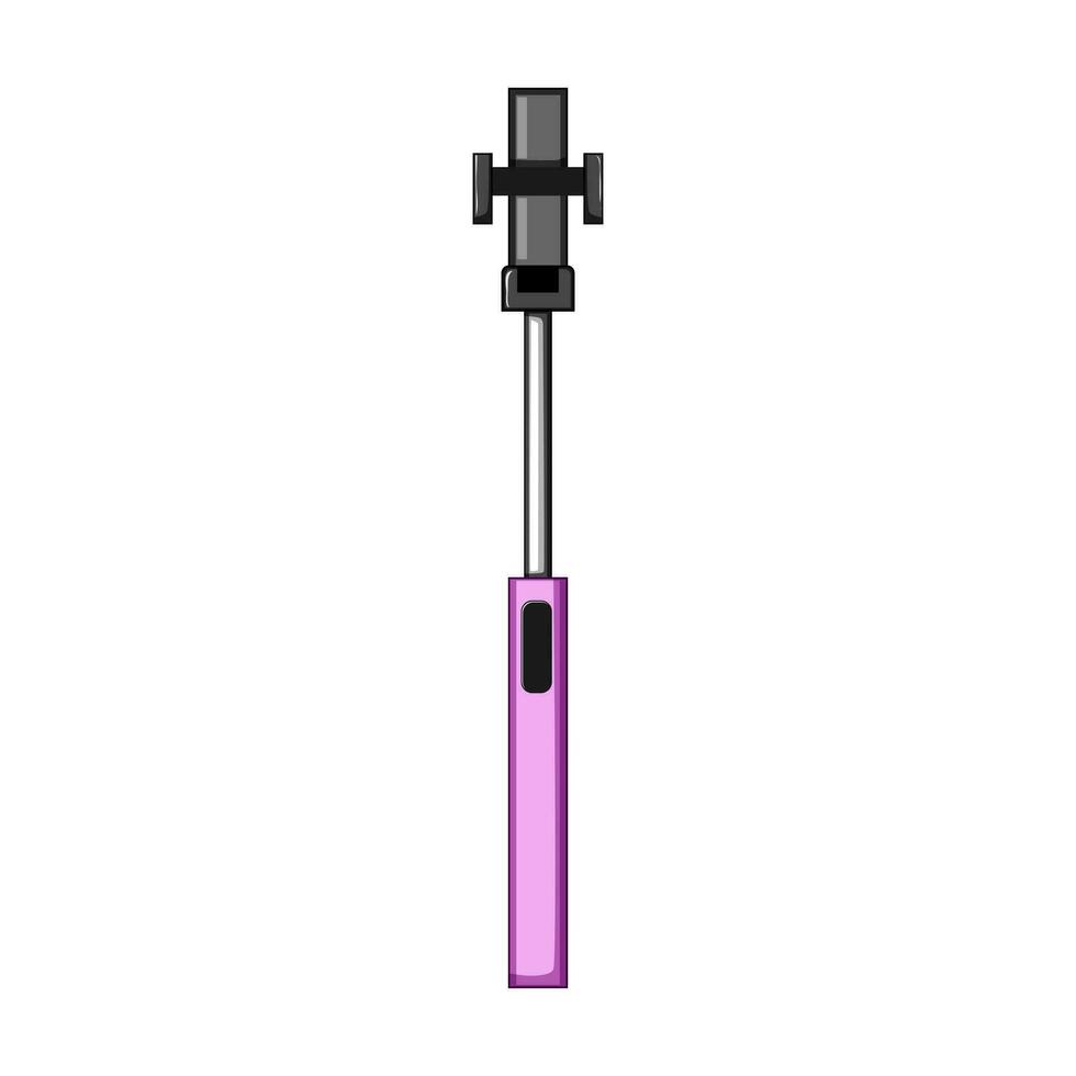 mobile selfie stick cartoon vector illustration