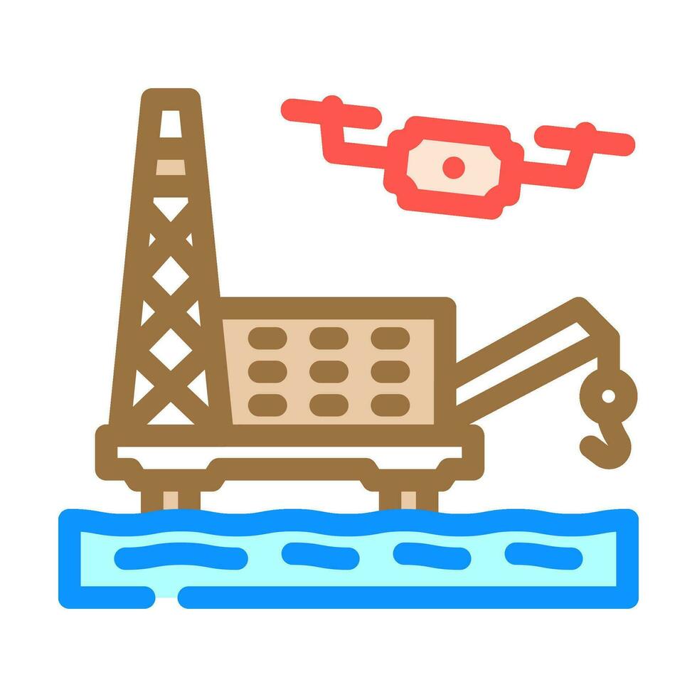petróleo gas inspección zumbido color icono vector ilustración