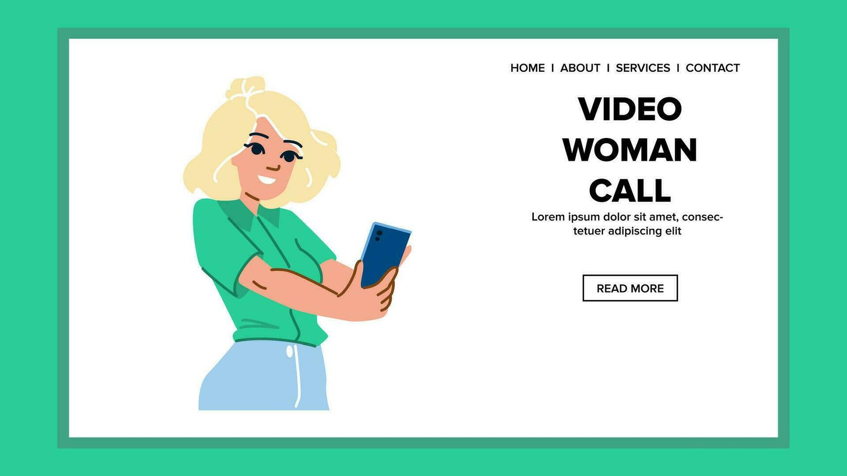 web video woman call vector