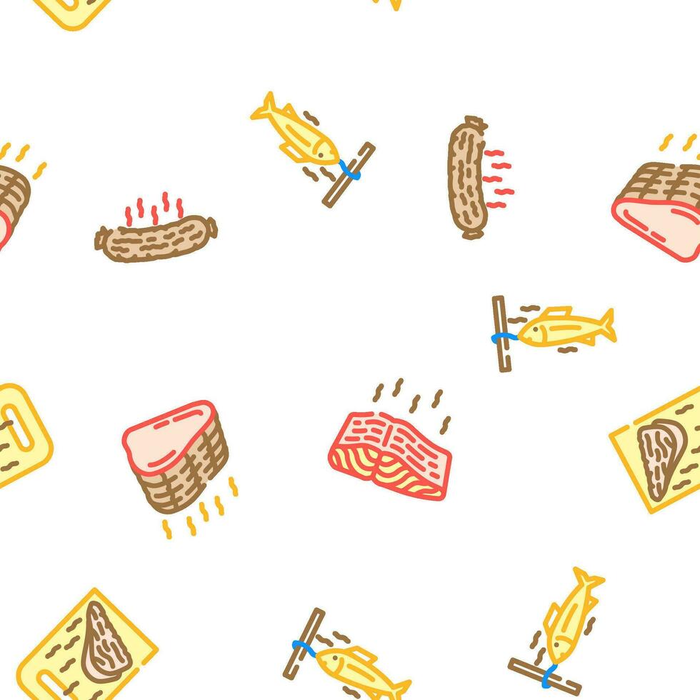 smoked meat bbq seamless pattern vector