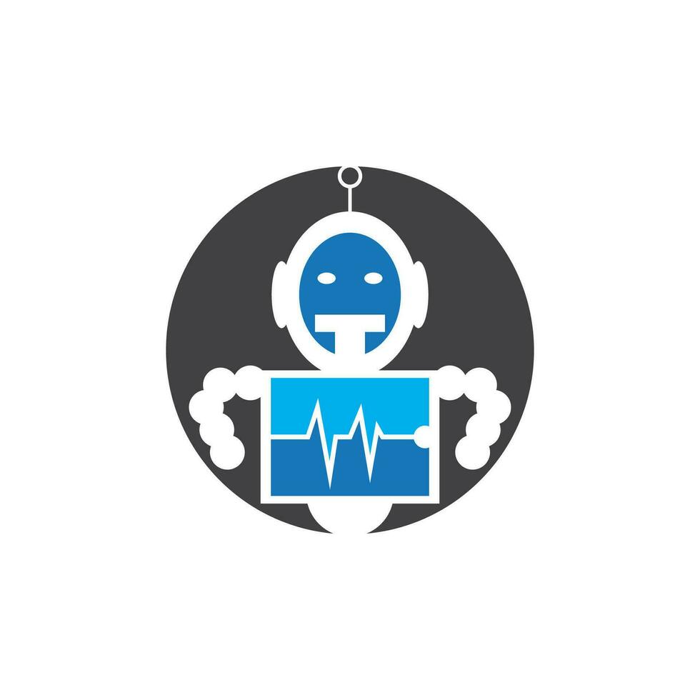 Robot logo template vector icon illustration design