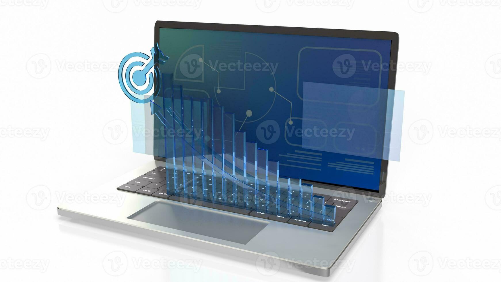 The chart on notebook for Business concept 3d rendering photo