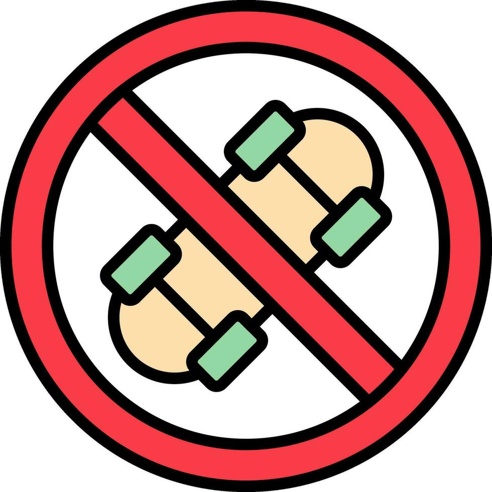 No Skateboard Vector Icon