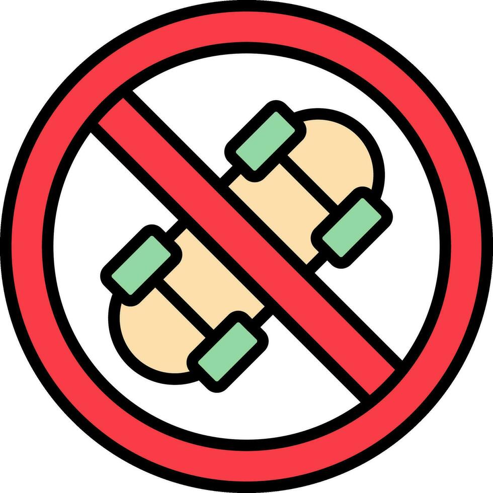 No Skateboard Vector Icon