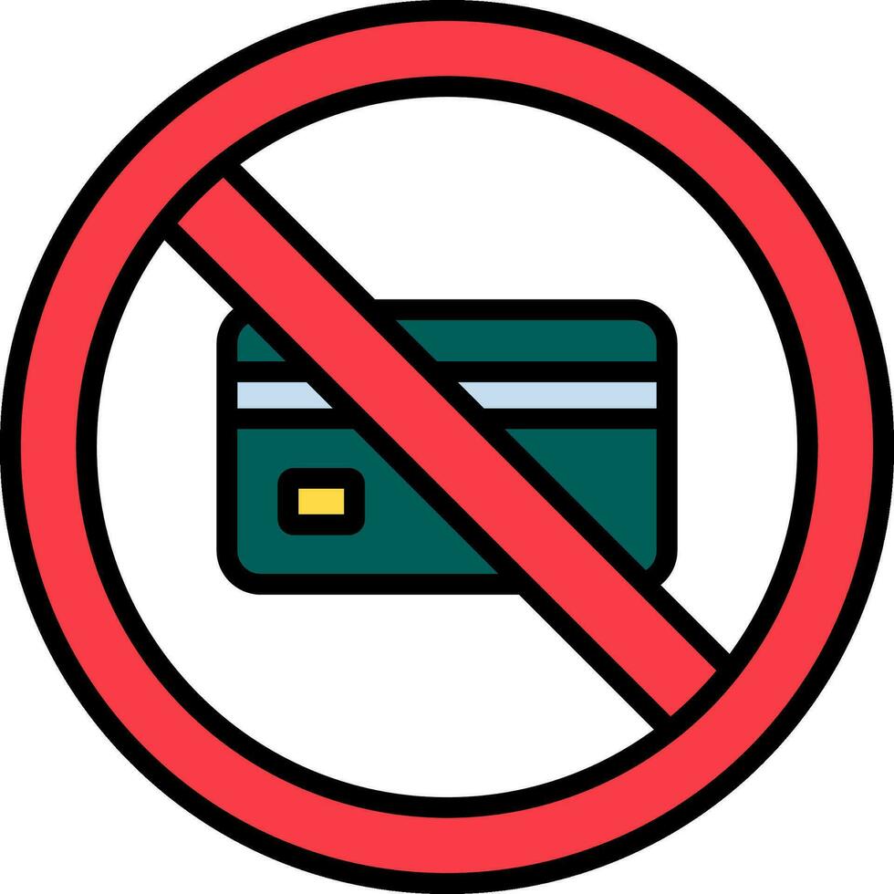 No Credit Card Vector Icon
