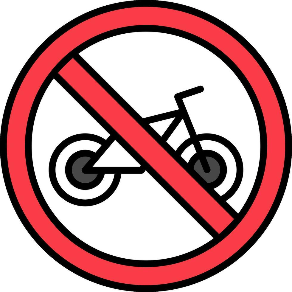 No bicicleta vector icono