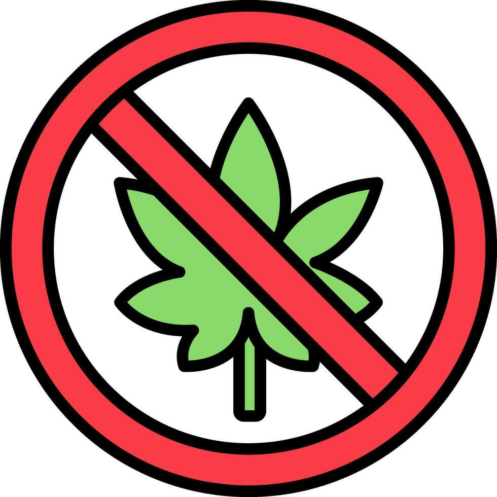 No Cannabis Vector Icon