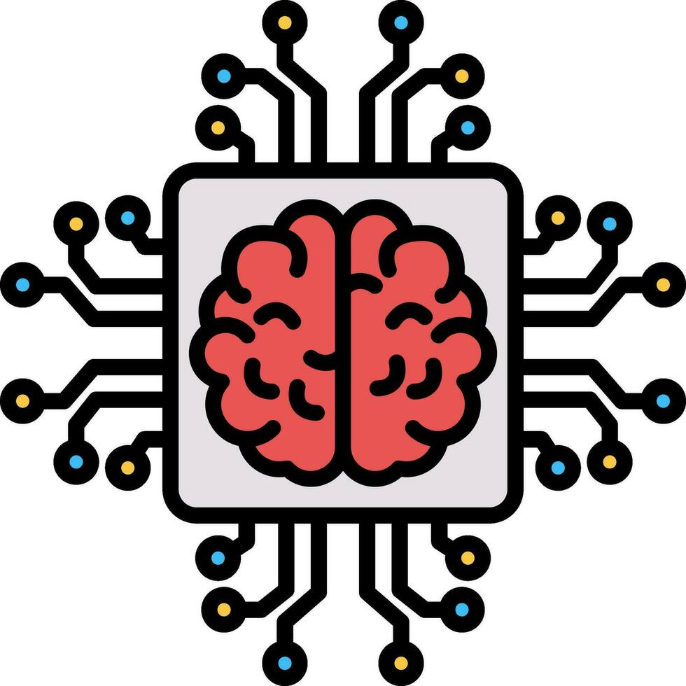 icono de vector de inteligencia artificial