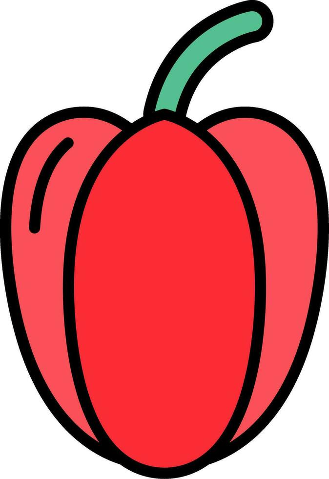 Red Pepper Vector Icon