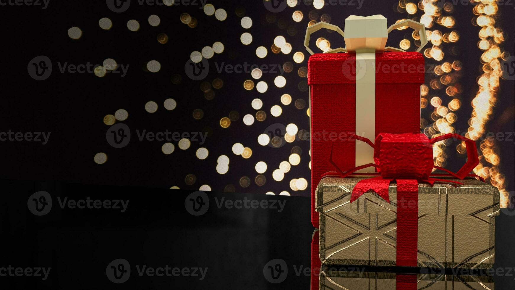 The Gift box for Holiday or celebrity and marketing concept 3d rendering photo