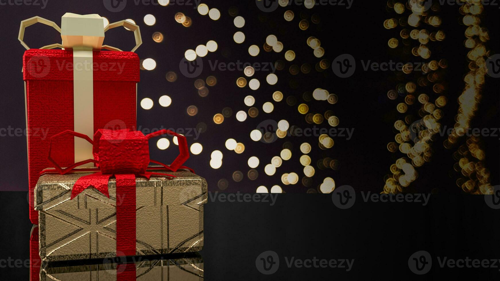 The Gift box for Holiday or celebrity and marketing concept 3d rendering photo