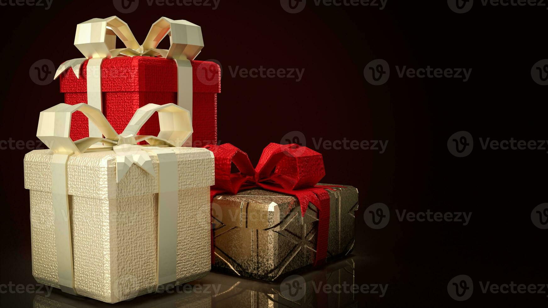 The Gift box for Holiday or celebrity and marketing concept 3d rendering photo