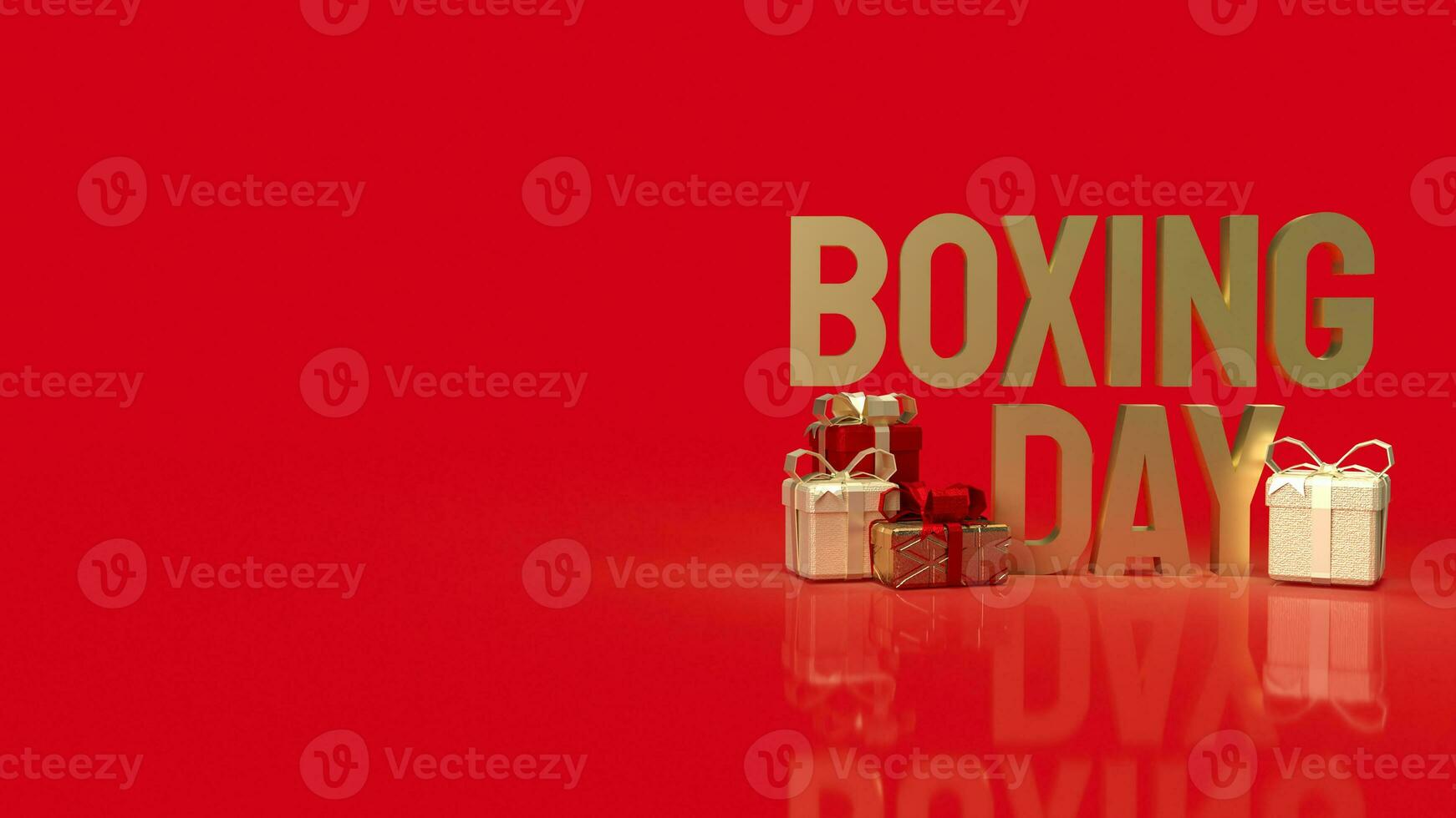 The Gift box and Boxing Day word for Marketing concept 3d rendering photo