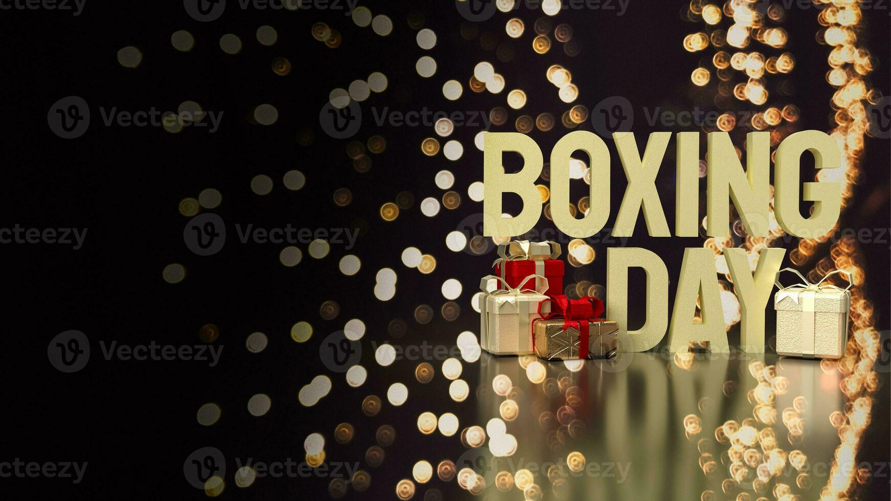 The Gift box and Boxing Day word for Marketing concept 3d rendering photo