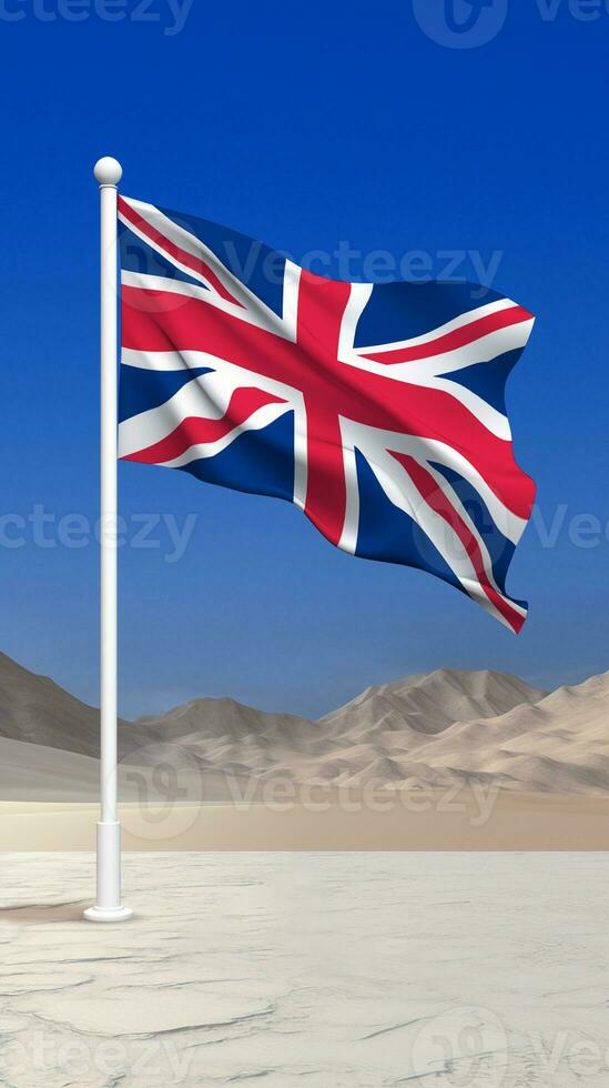 UK Flag Waving in an Open Area photo