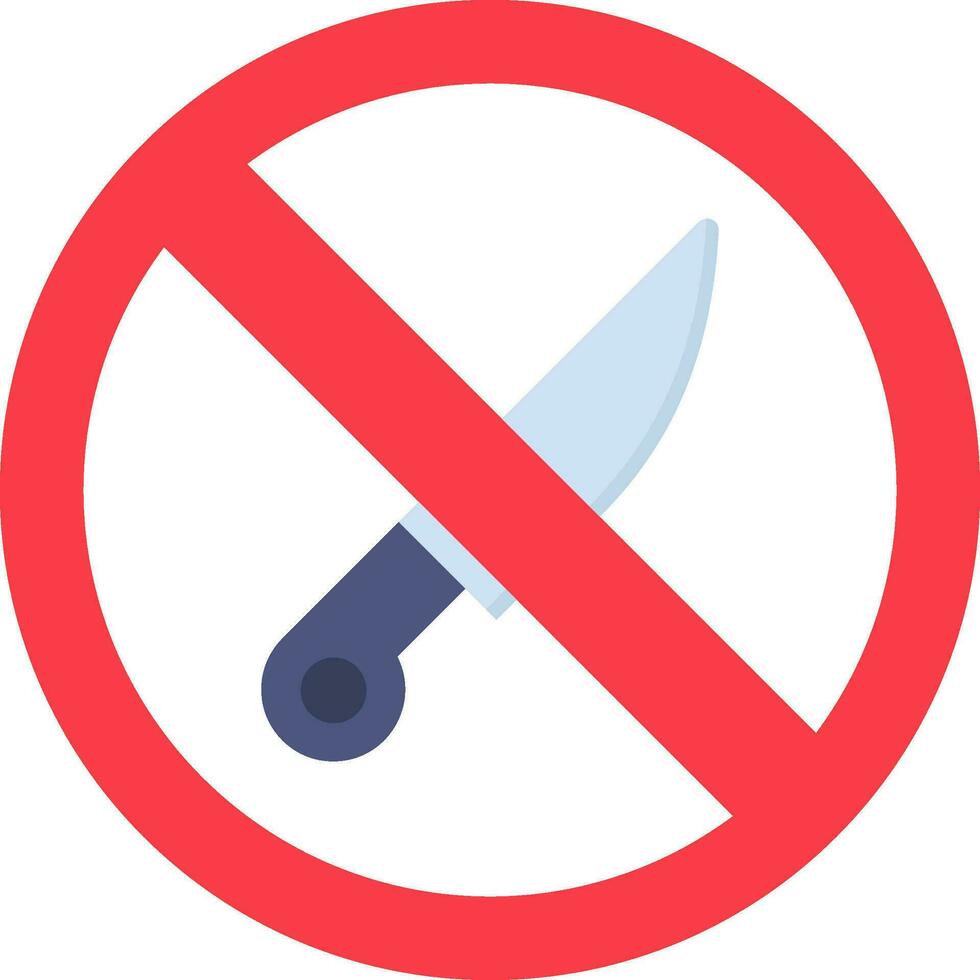 No cuchillo vector icono