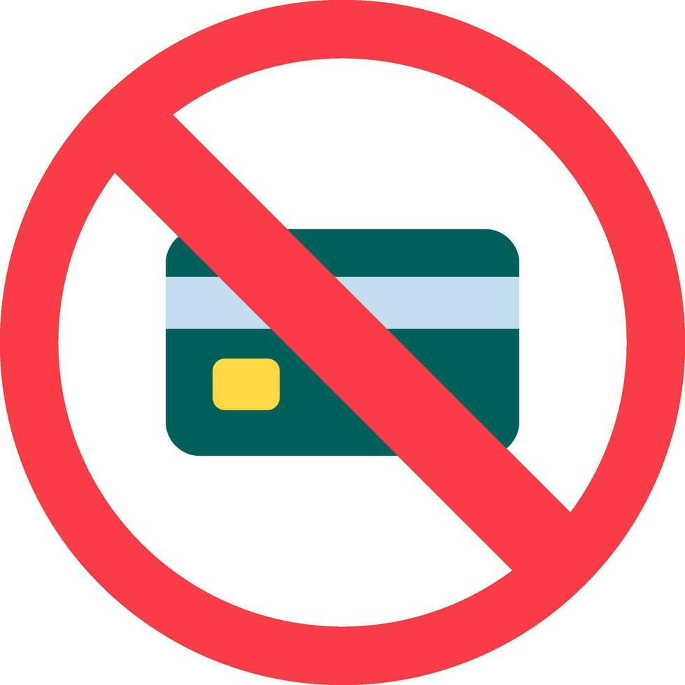 No Credit Card Vector Icon