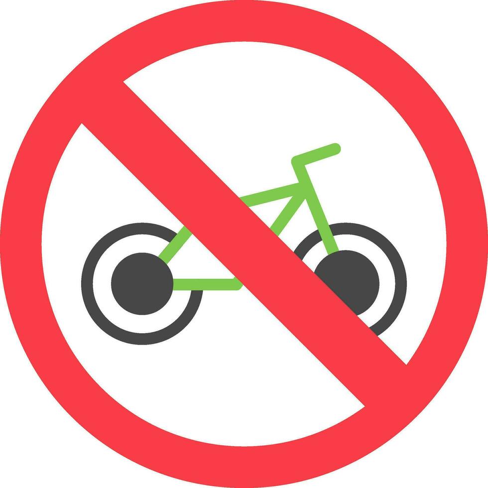 No Bicycle Vector Icon