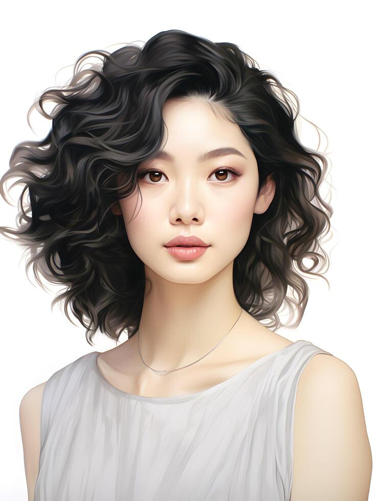 Beautiful young Asian woman portrait, cute girl wallpaper background photo, photo