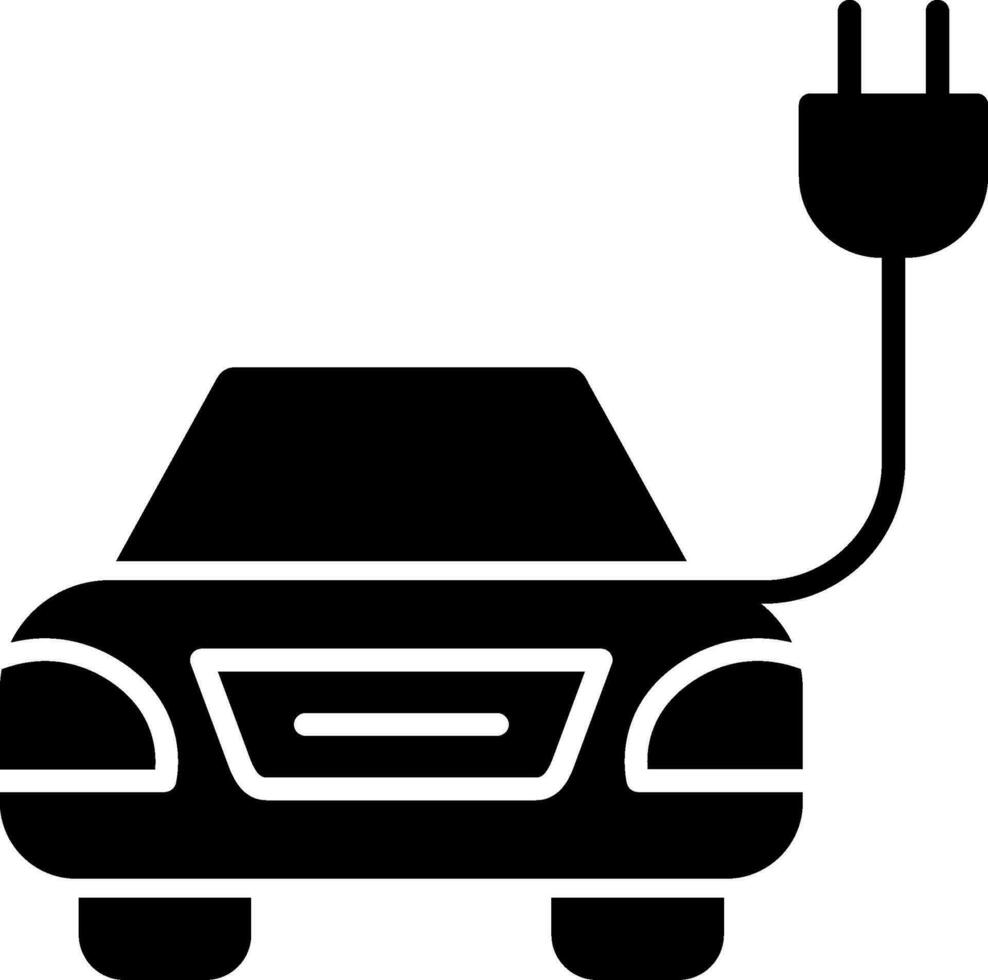 icono de vector de coche eléctrico