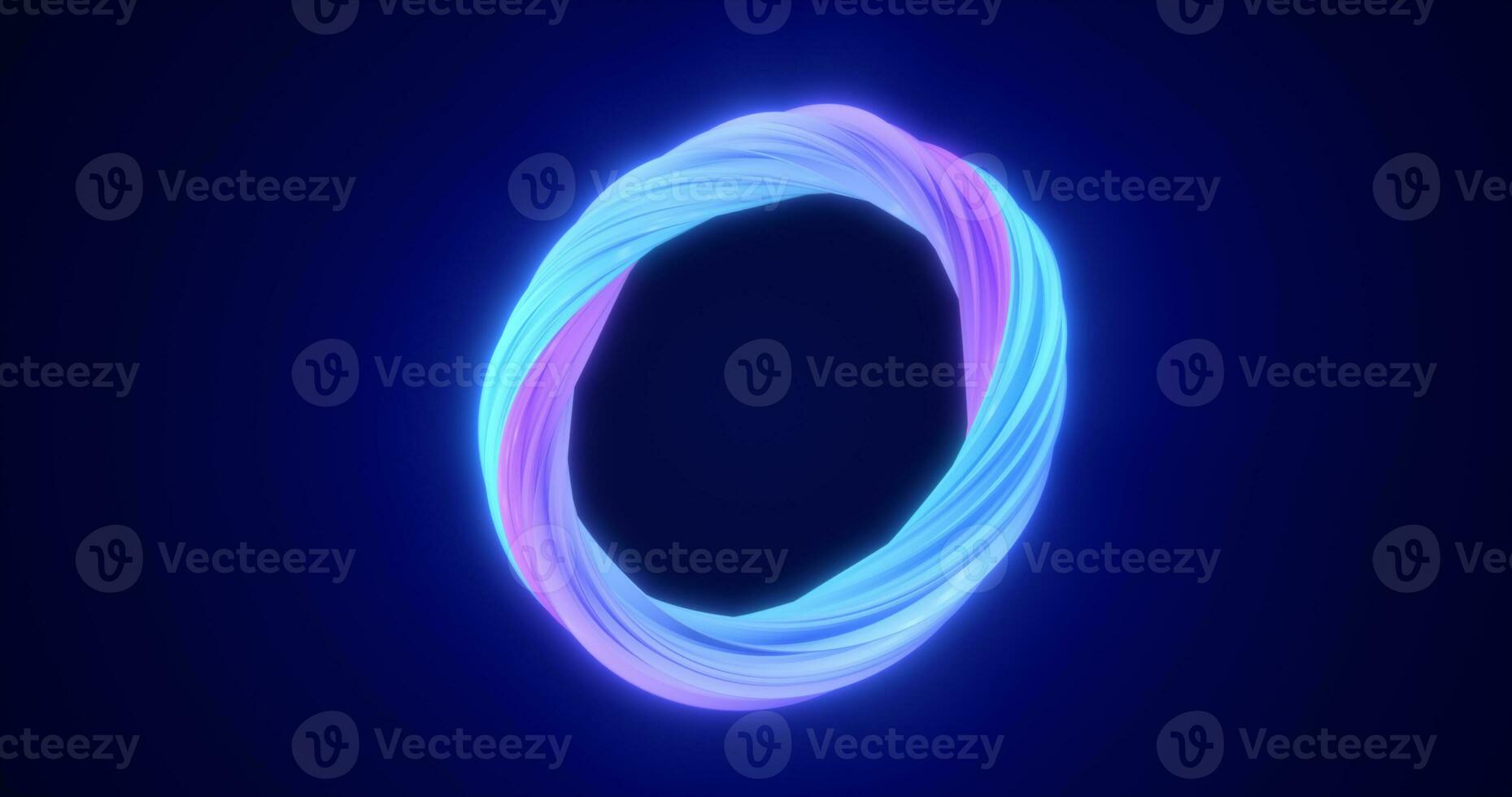 Abstract blue energy magic bright glowing spinning ring of lines, background photo