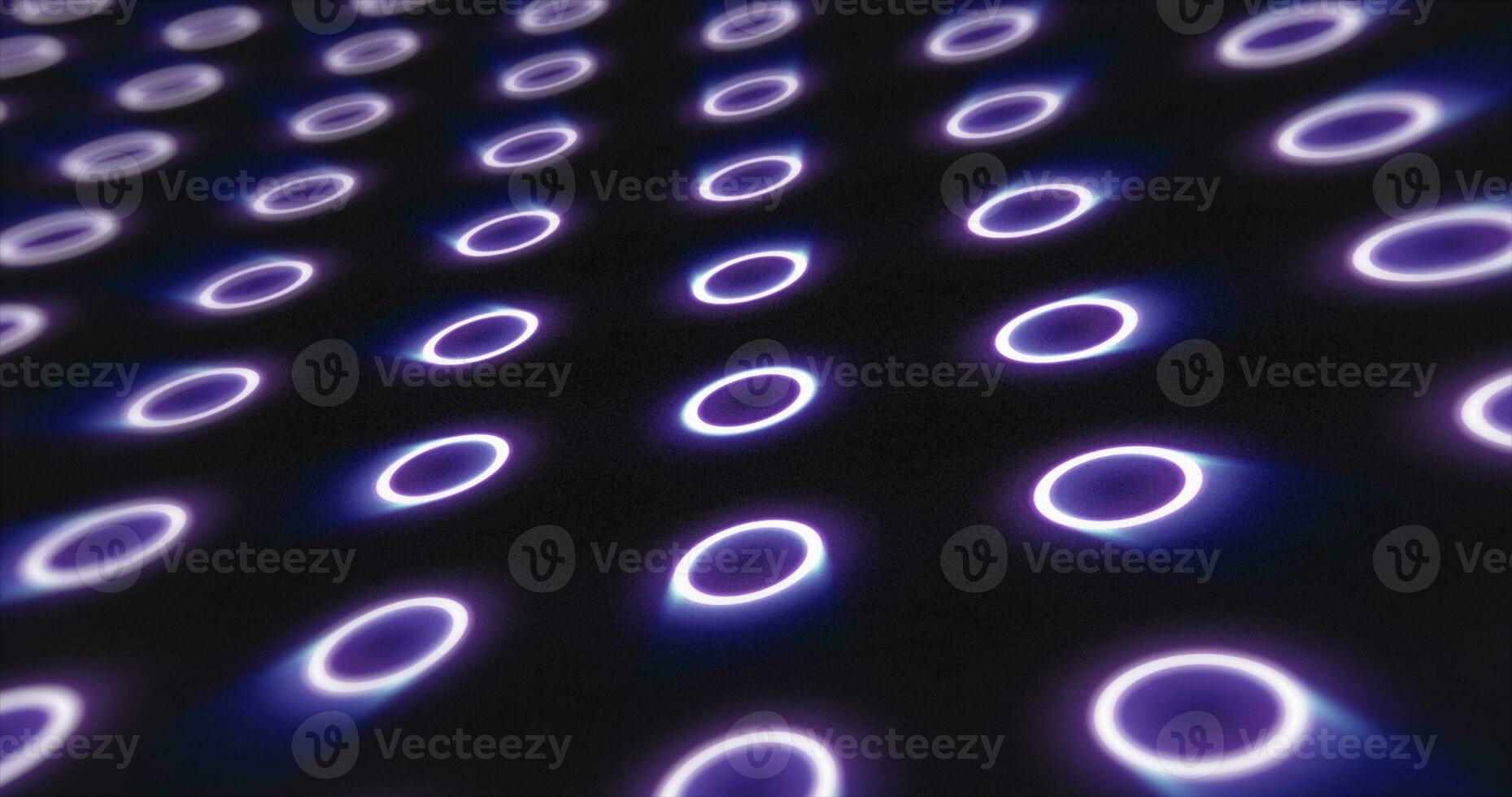 Abstract purple pattern of glowing geometric circles loop futuristic hi-tech black background photo