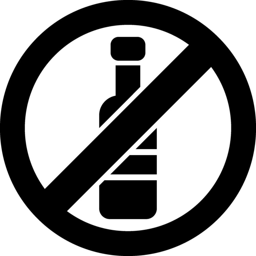 No Alcohol Vector Icon