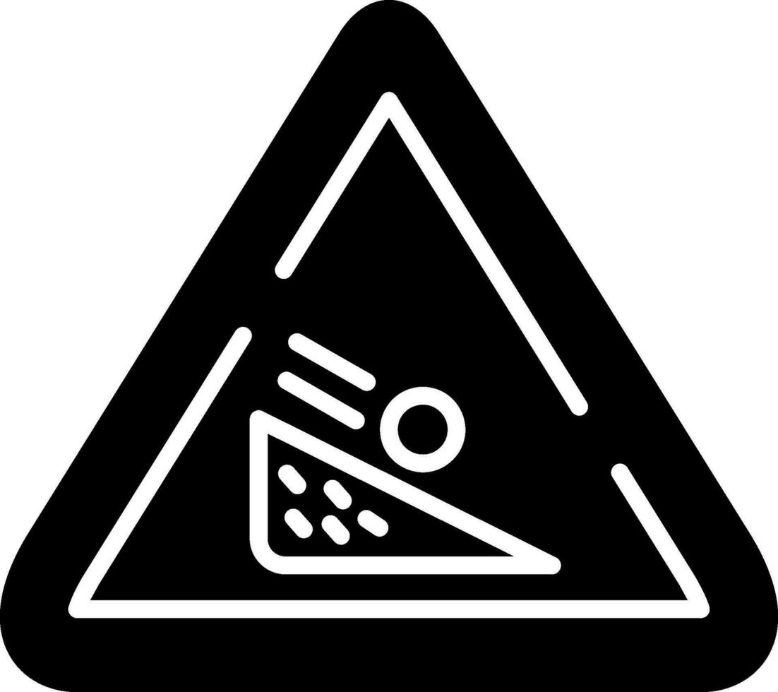 Falling Boulder Sign Vector Icon