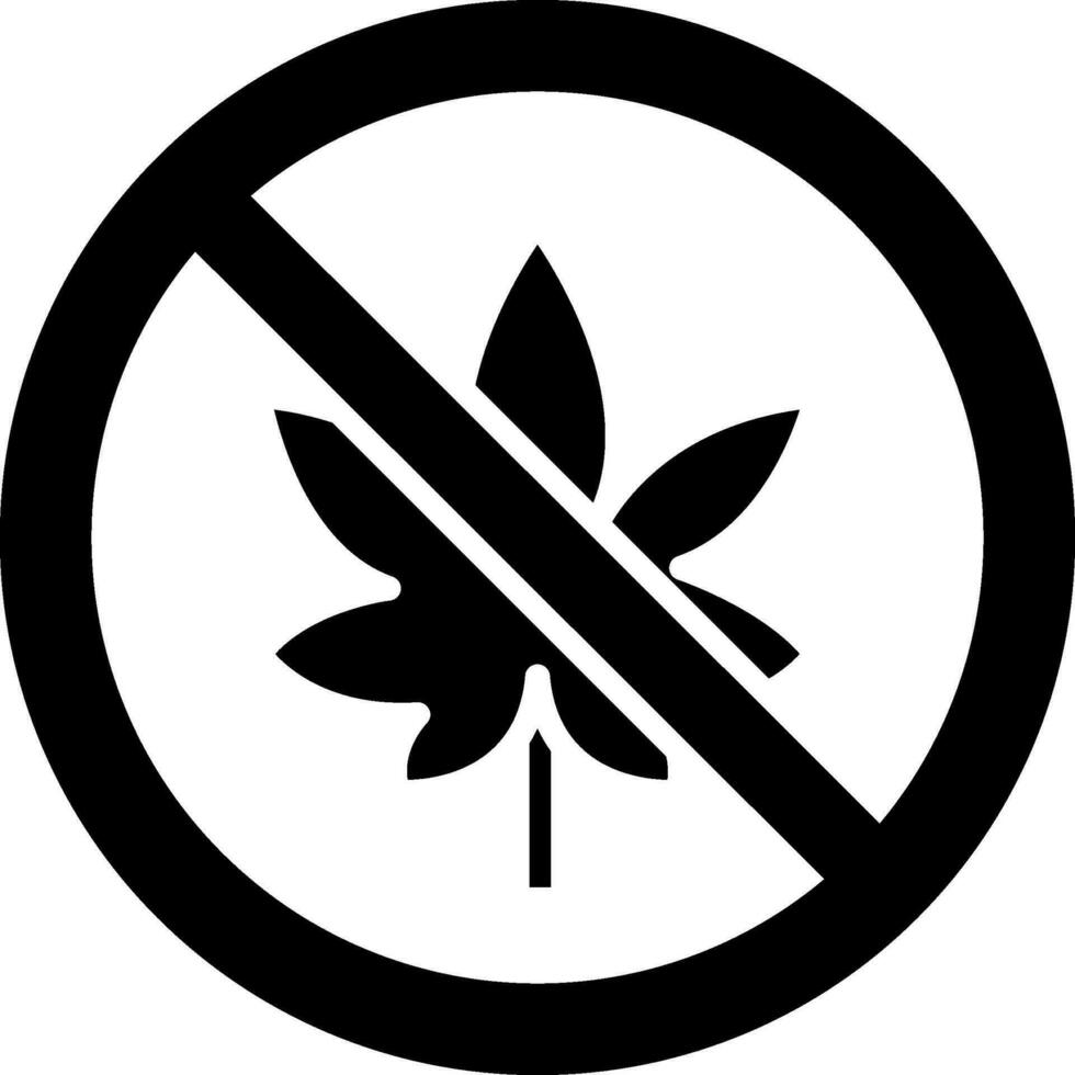 No Cannabis Vector Icon