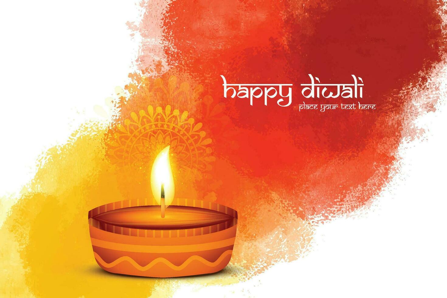 Happy diwali religious traditional festival card background vector
