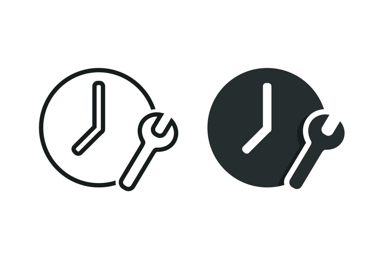 Wrench time icon. Illustration vector
