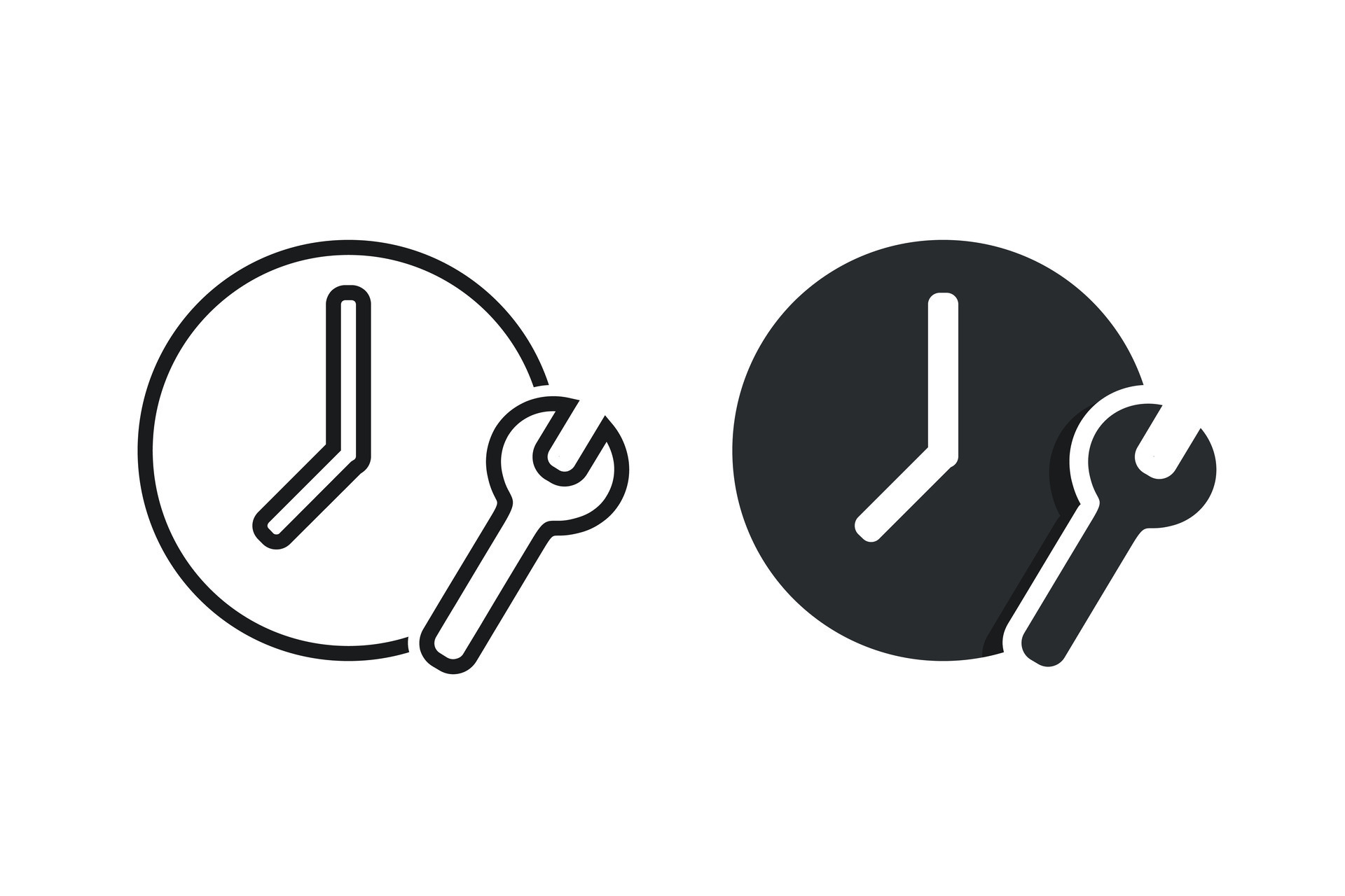 llave inglesa hora icono. ilustración vector 32528400 Vector en Vecteezy