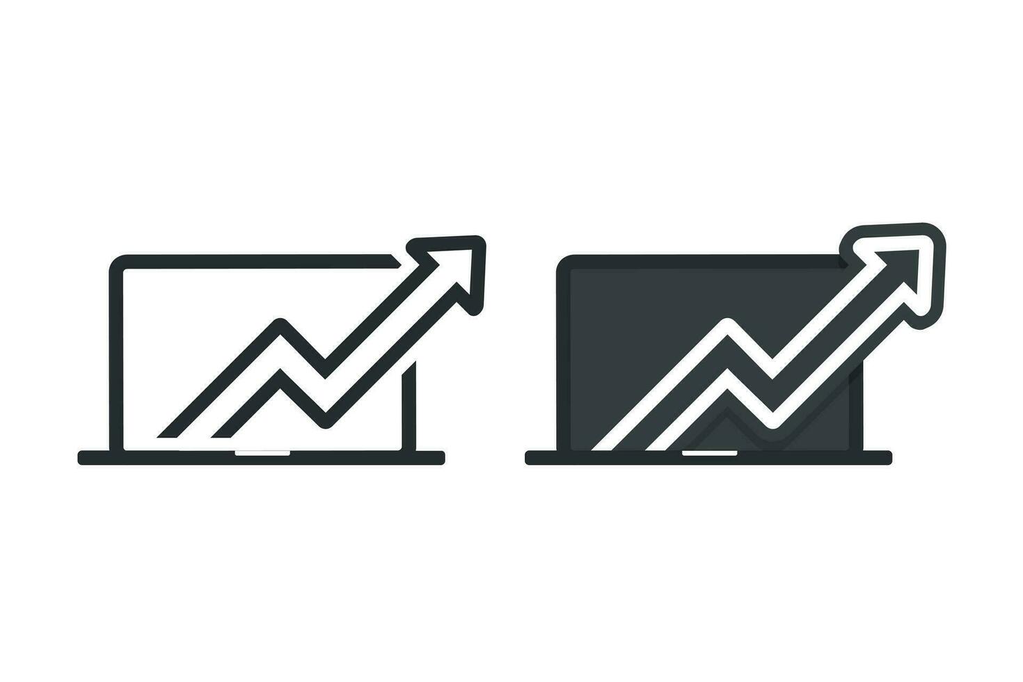 Computer chart increase icon. Illustration vector