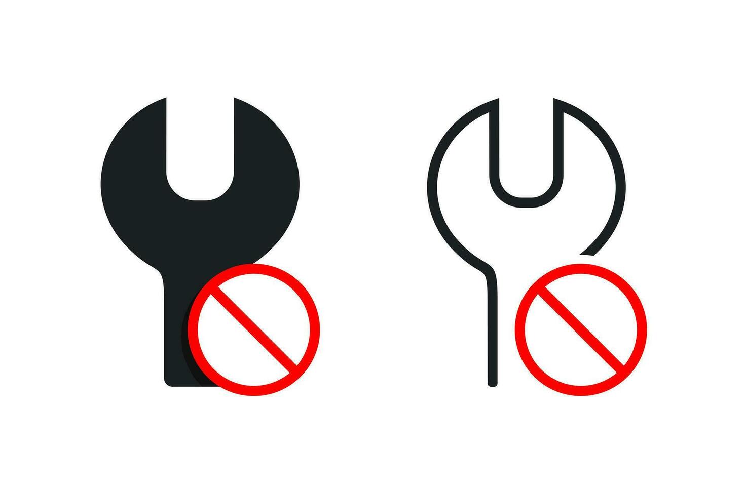 No wrench symbol. Illustration vector