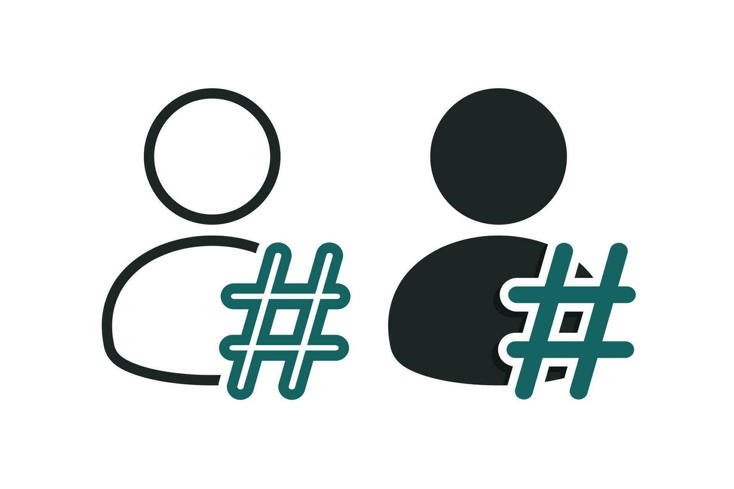 Person viral hashtag icon. Illustration vector