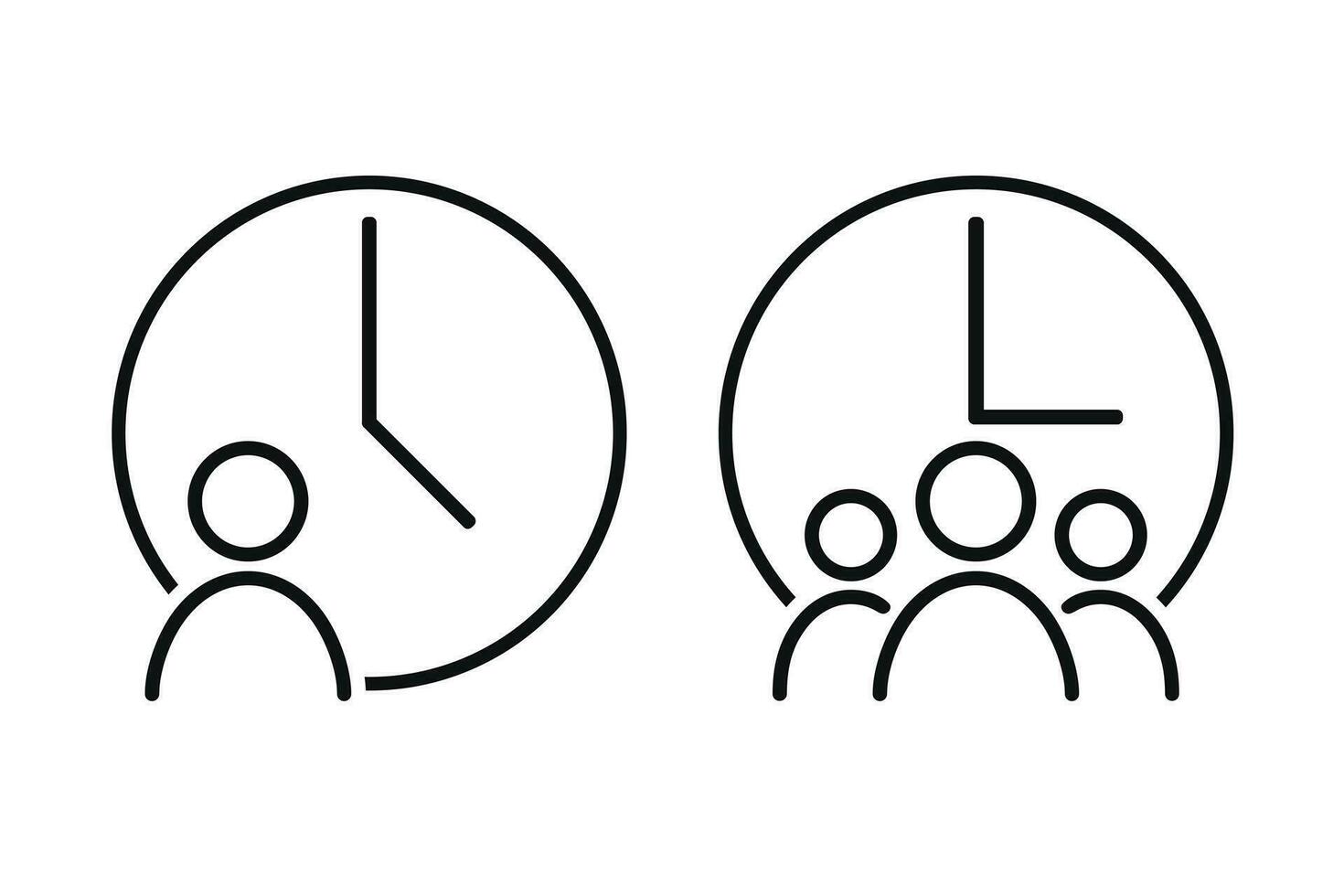 People time. Worker overtime, attendance icon. Illustration vector