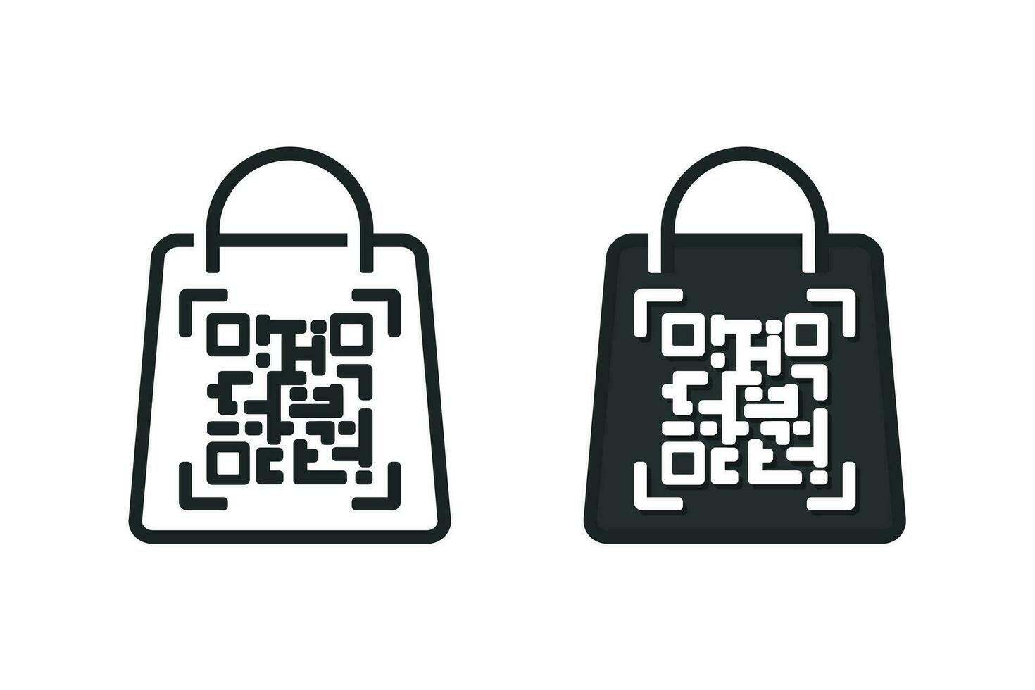 Shopping bag with qr code. Illustration vector