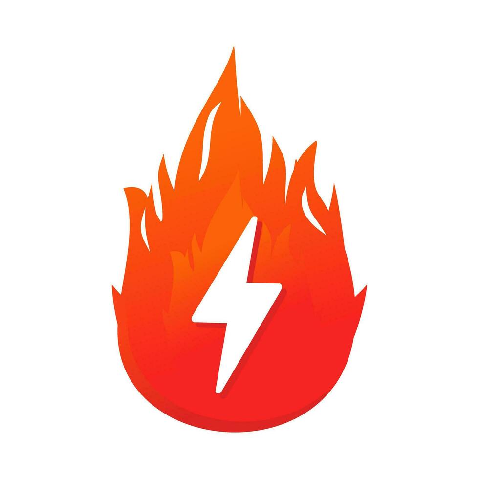 Lightning fire symbol. Illustration vector