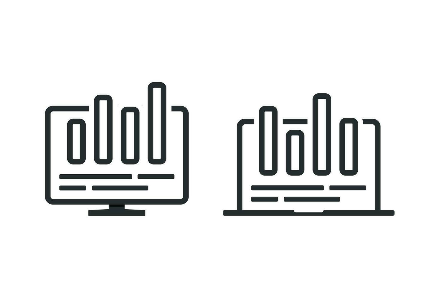 Computer Infographic chart icon. Illustration vector