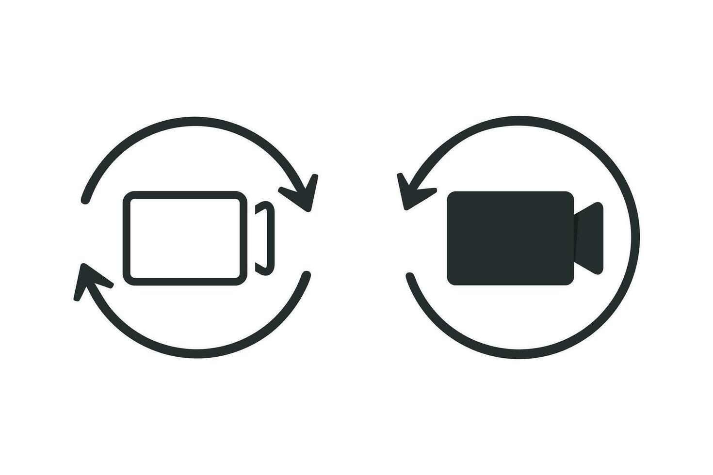 Refresh camcorder icon. Illustration vector