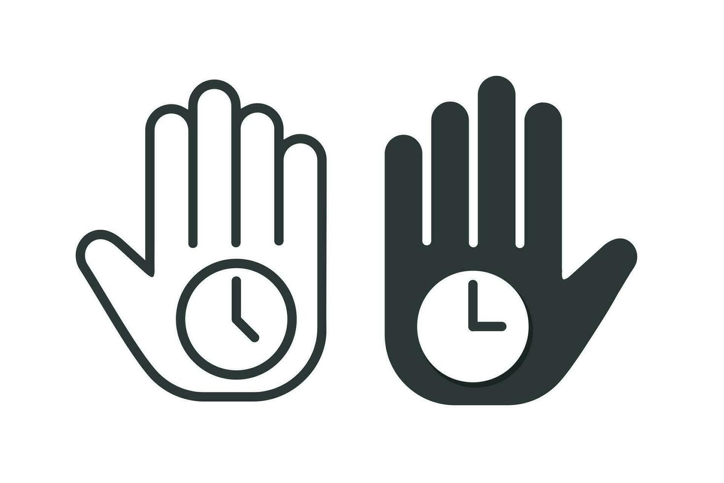 Hand with time. Illustration vector