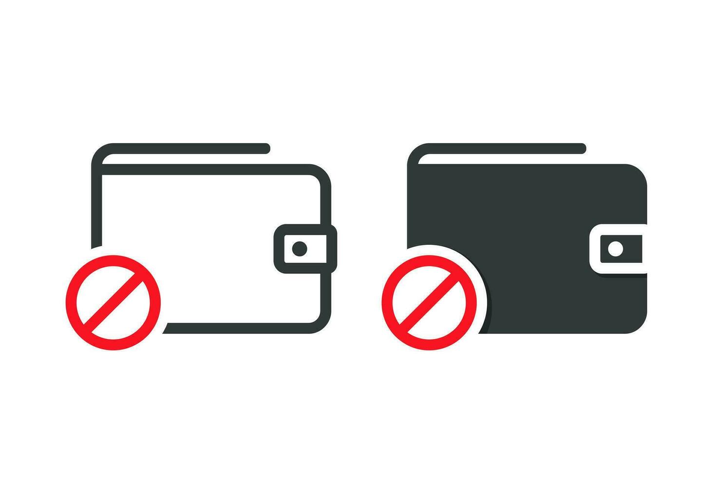 Wallet warning icon. Illustration vector