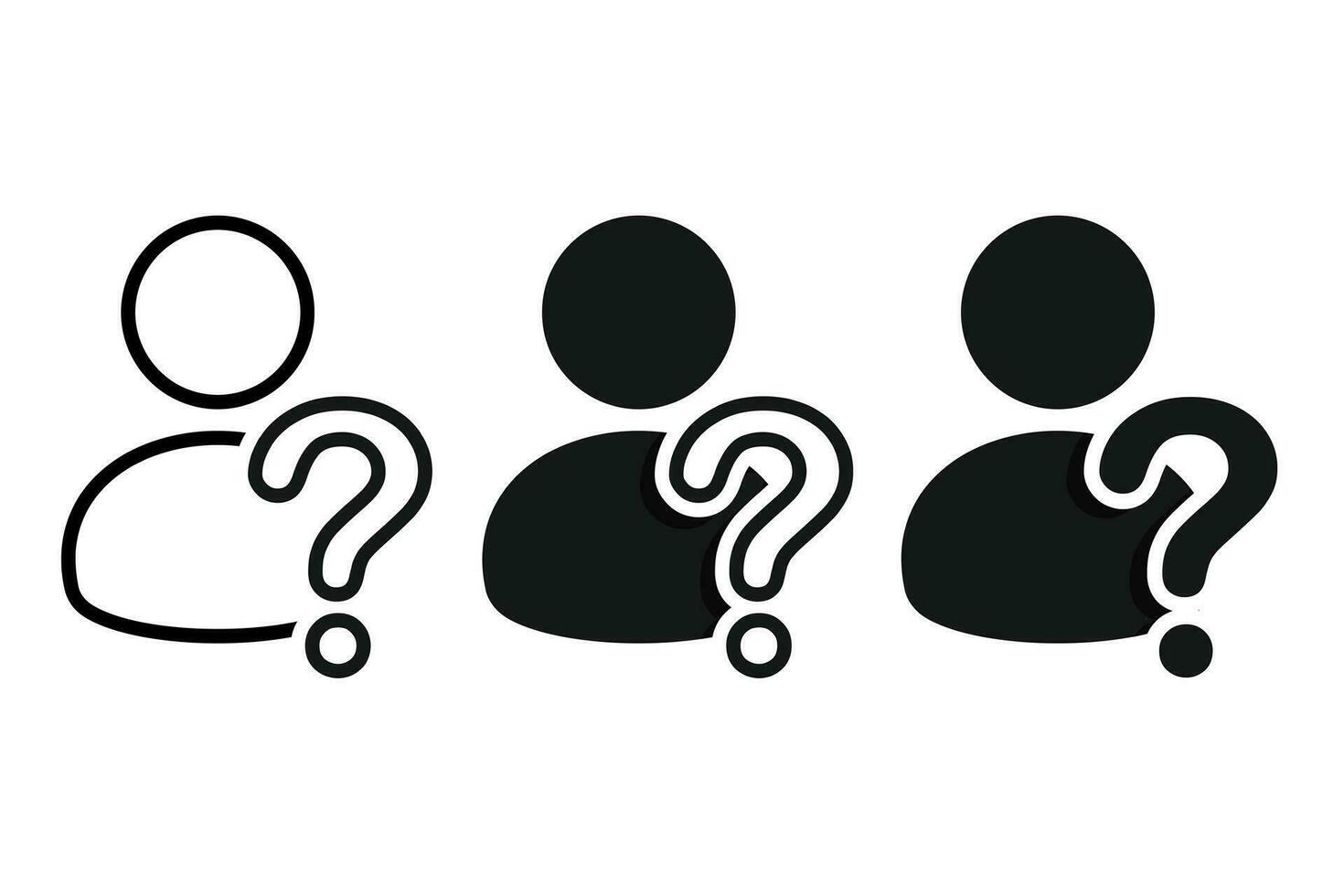 Person with question mark. Unknown, suspect people. Vector illustration