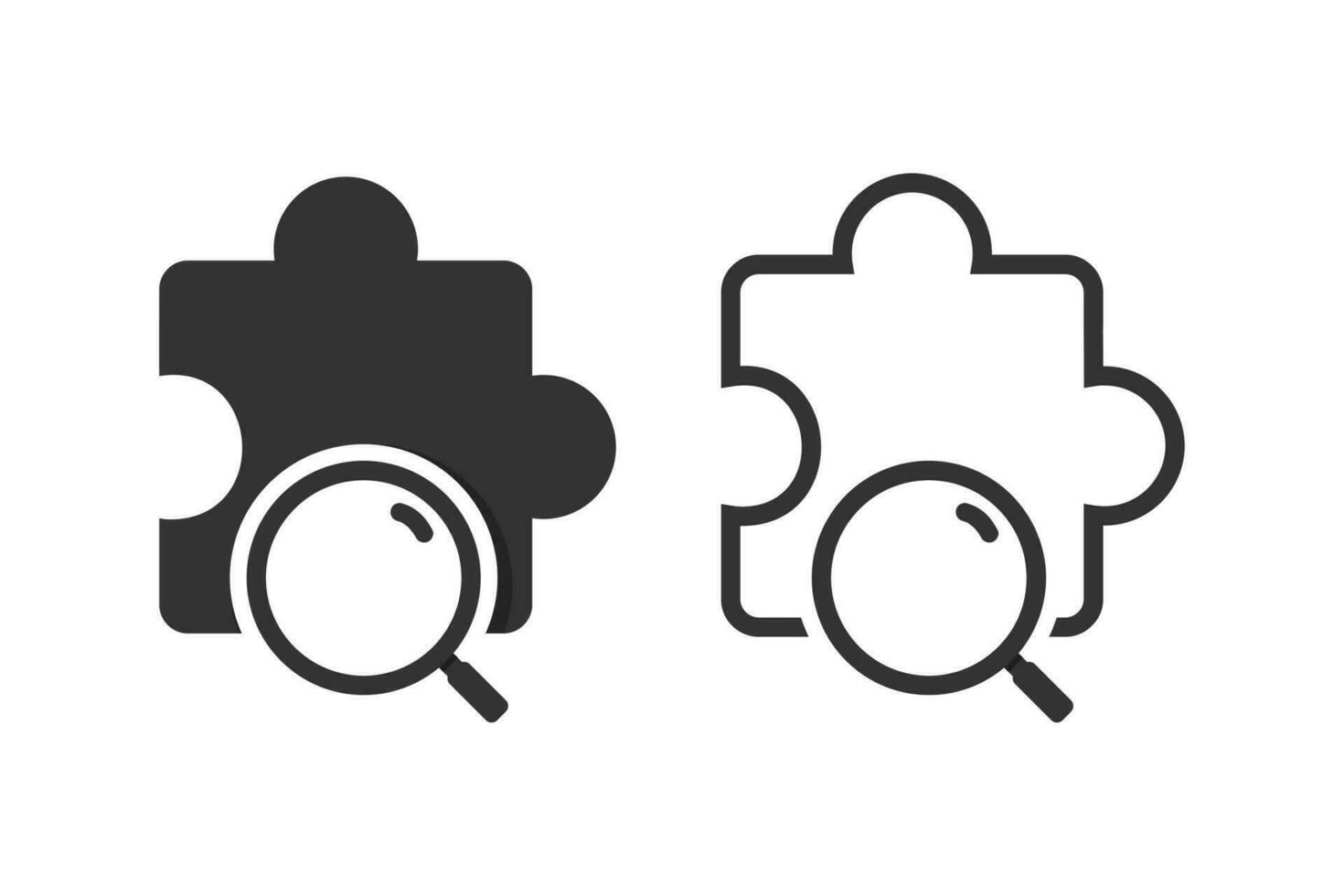 Search jigsaw icon. Illustration vector