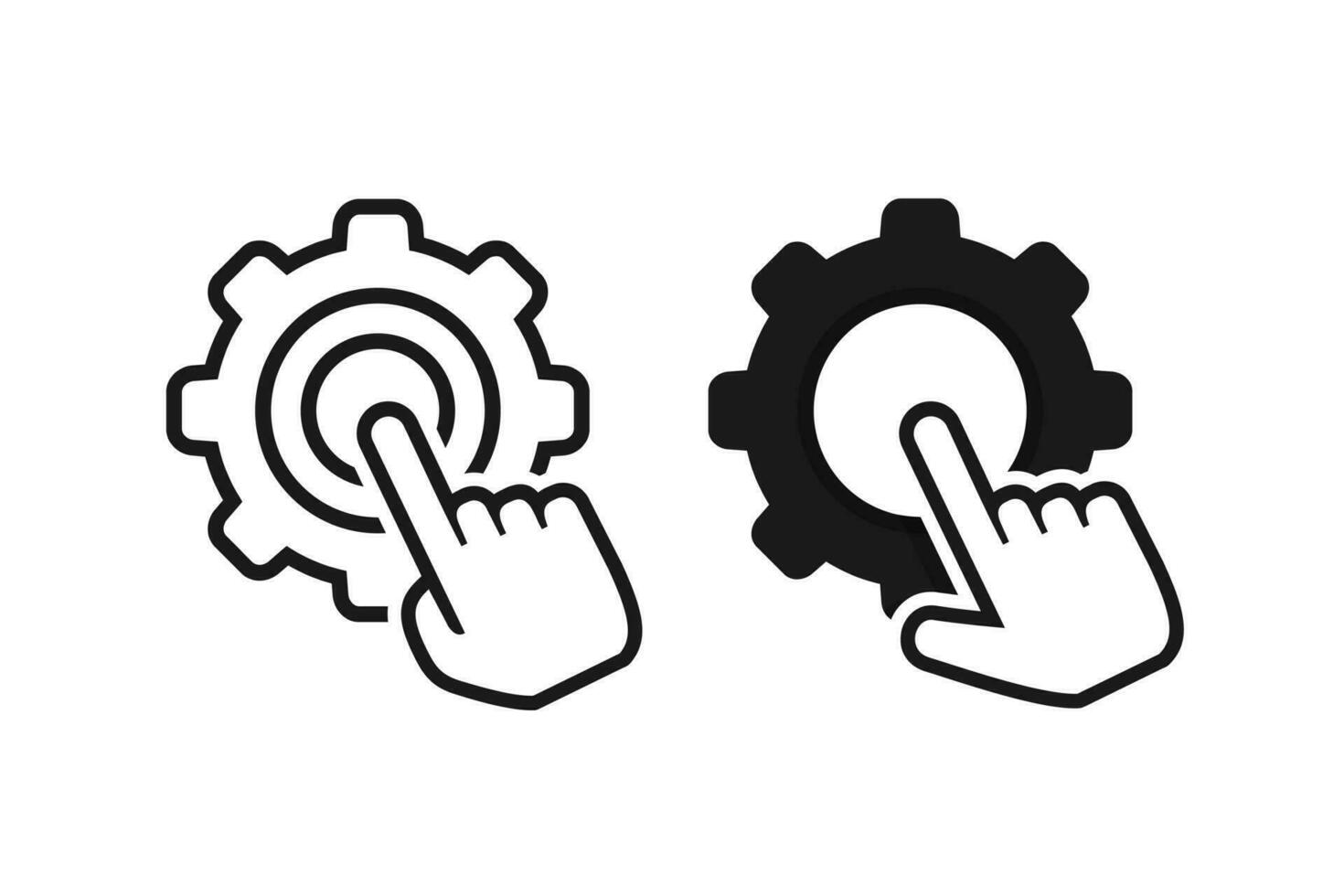 Click gear icon. Illustration vector