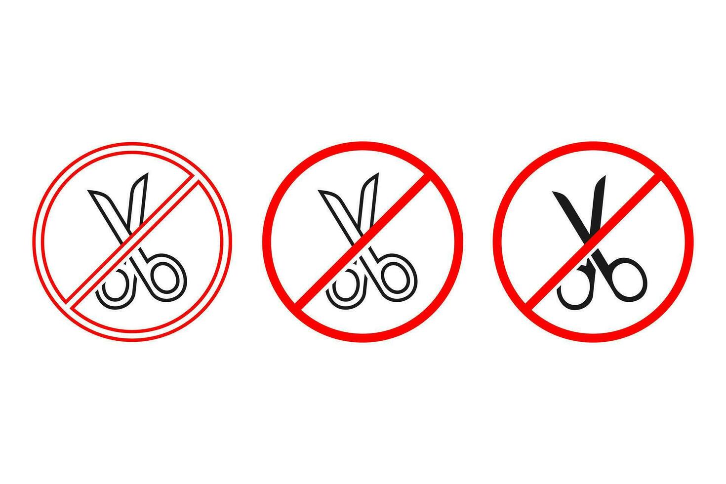 No scissors icon. Illustration vector