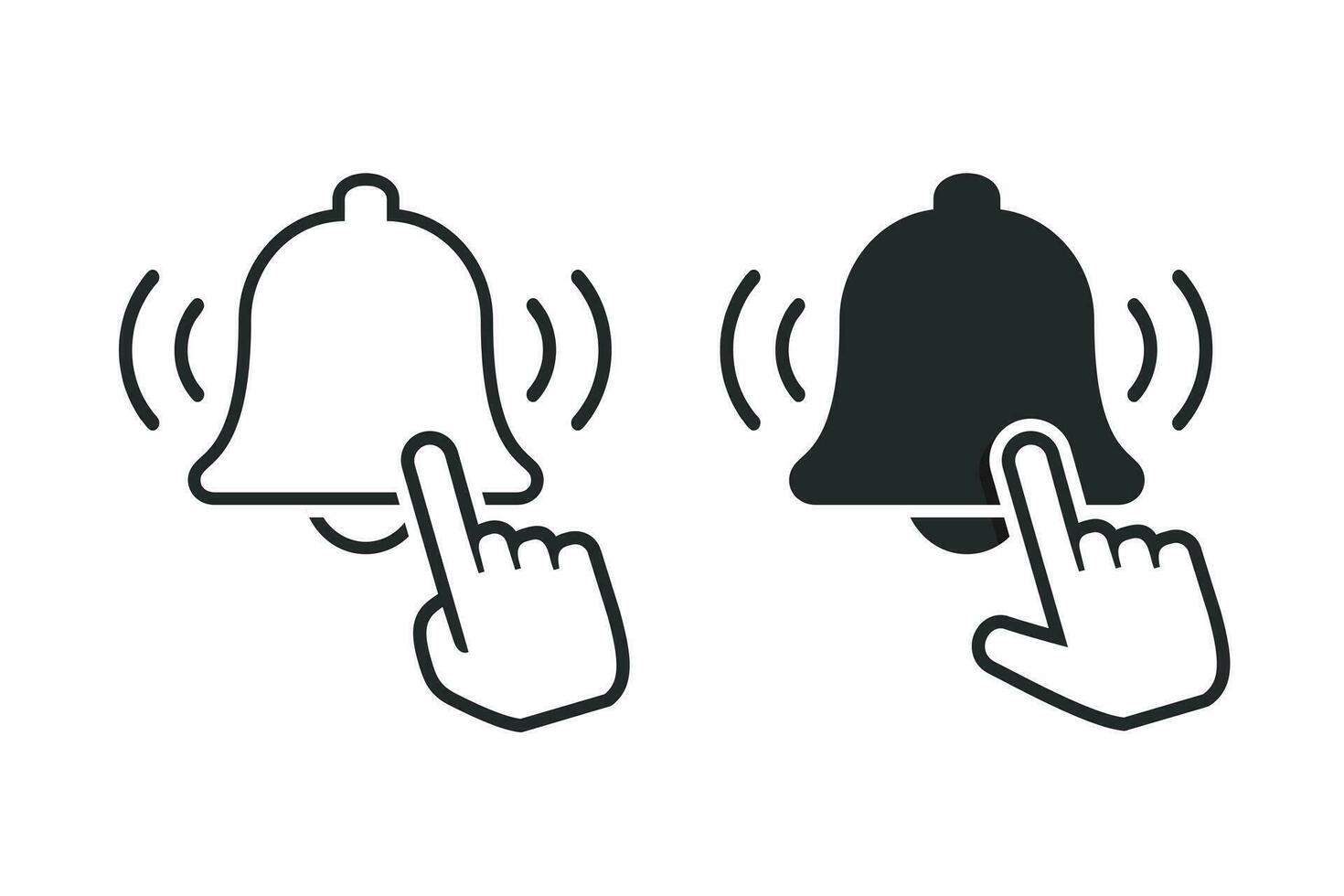 Click bell icon. Illustration vector