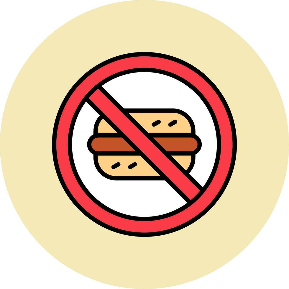 No rápido comida vector icono