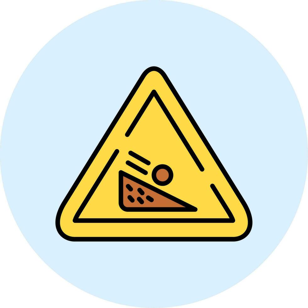 Falling Boulder Sign Vector Icon