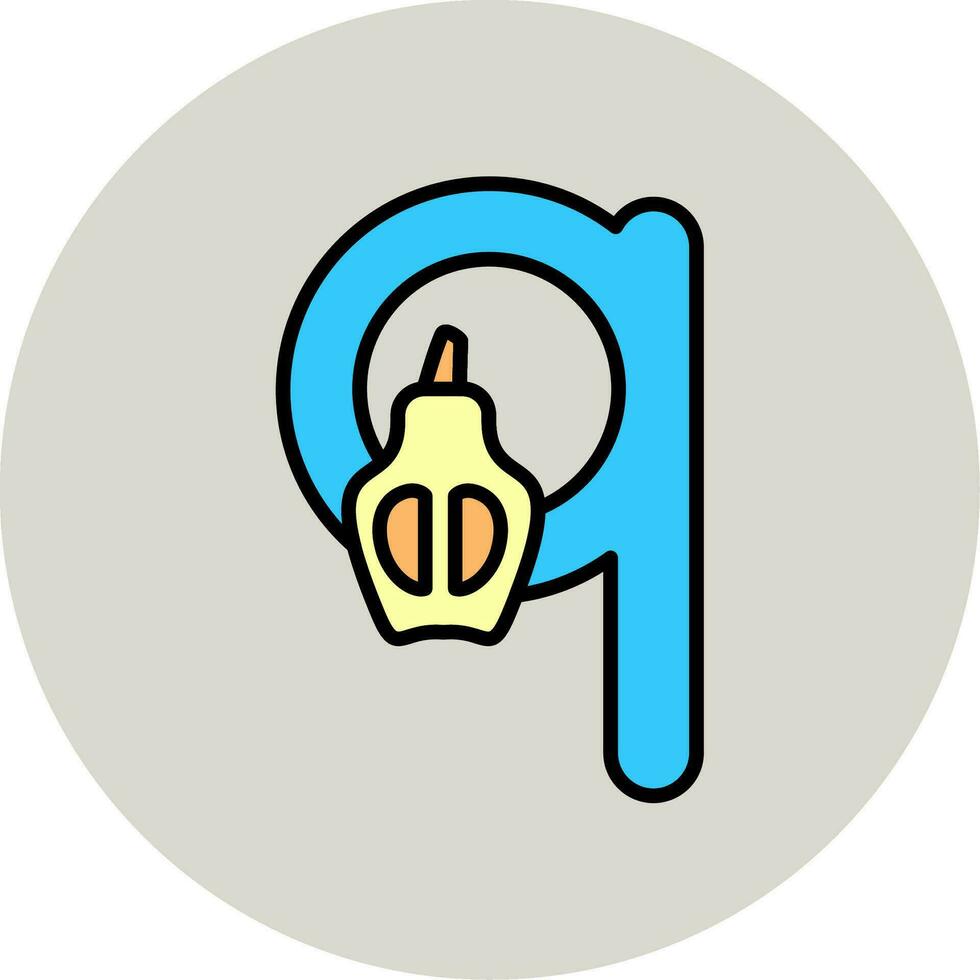 pequeño q vector icono